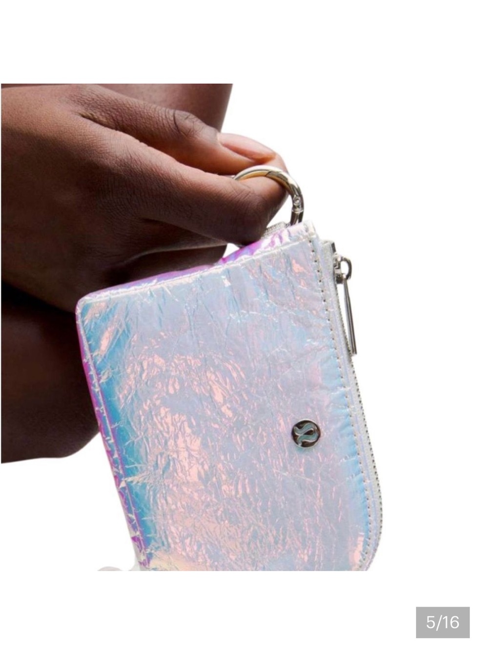lululemon Iridescent Silver Clippable Card Pouch - Picture 4 of 7